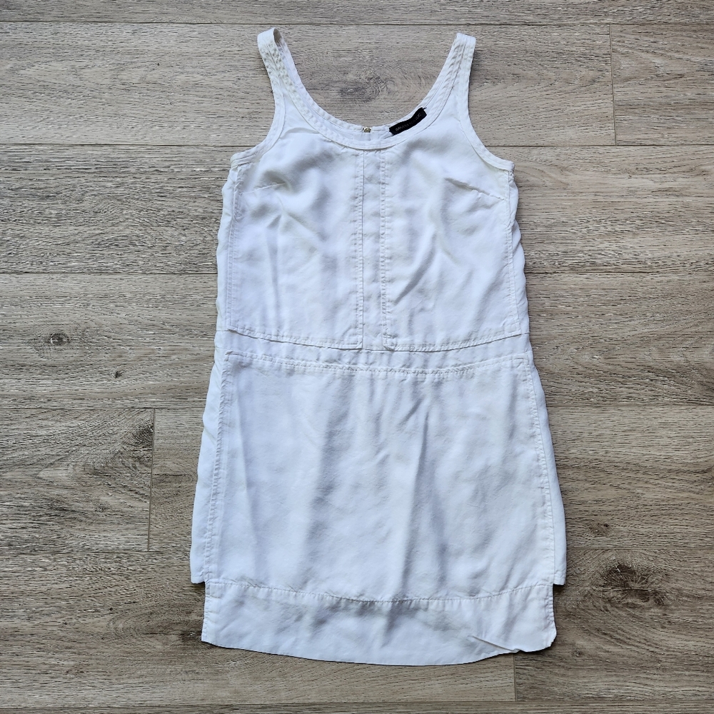 Banana Republic White Shift Dress Womens 2 Tank Sleeveless Zipper Beach Summer
